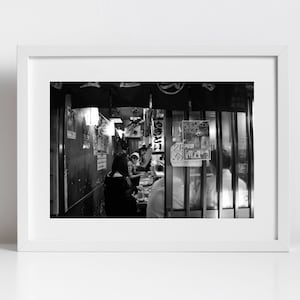 Japan Black And White Photography Print Tokyo Print Golden Gai Izakaya Poster