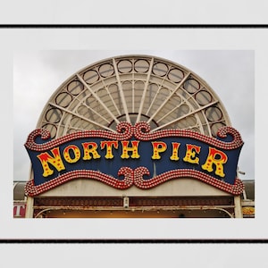 Blackpool Poster North Pier British Seaside Retro Photography Print