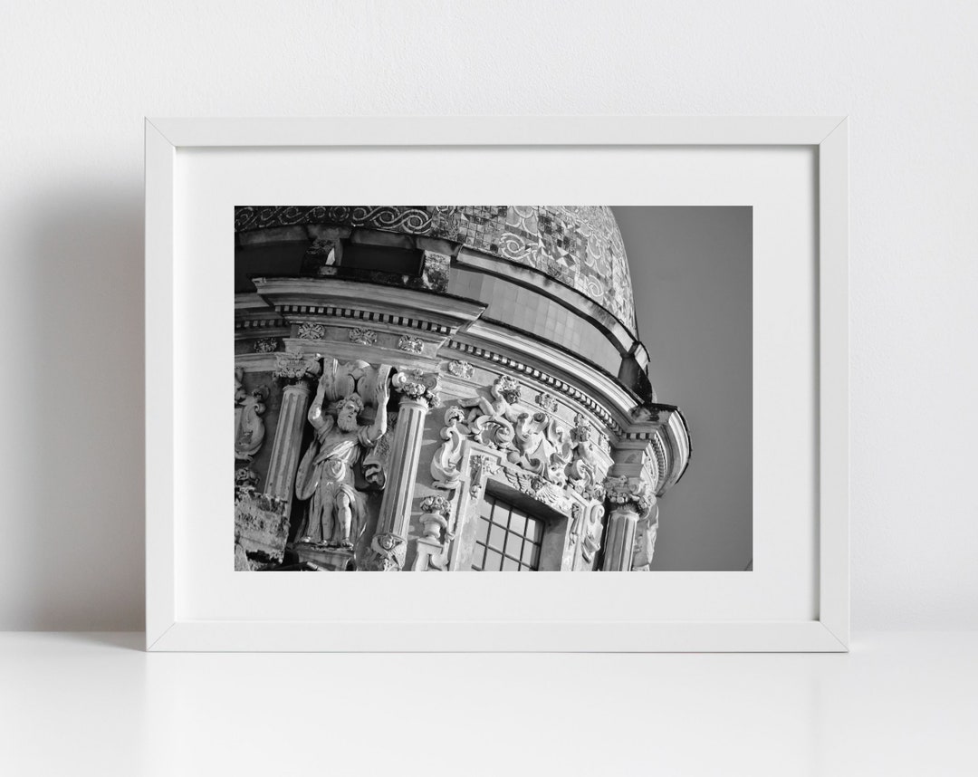 Baroque Wall Art Palermo Sicily Black and White Print - Etsy