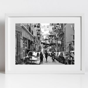 Naples Italy Print Street Black And White Photography