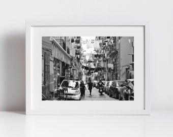 Naples Italy Print Street Black And White Photography