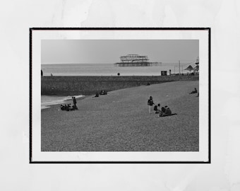 Brighton West Pier Black And White Photography Wall Art