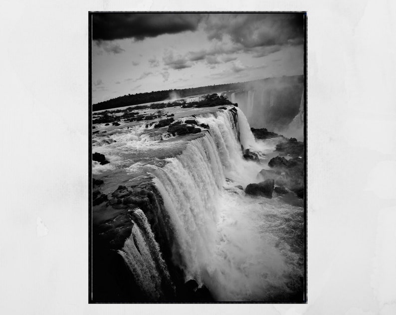 Iguazu Falls Black And White Photography Print image 5