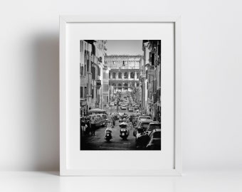 Rome Italy Colosseum Black And White Photography Print