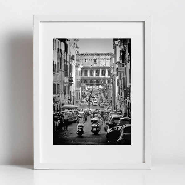 Rome Italy Colosseum Black And White Photography Print