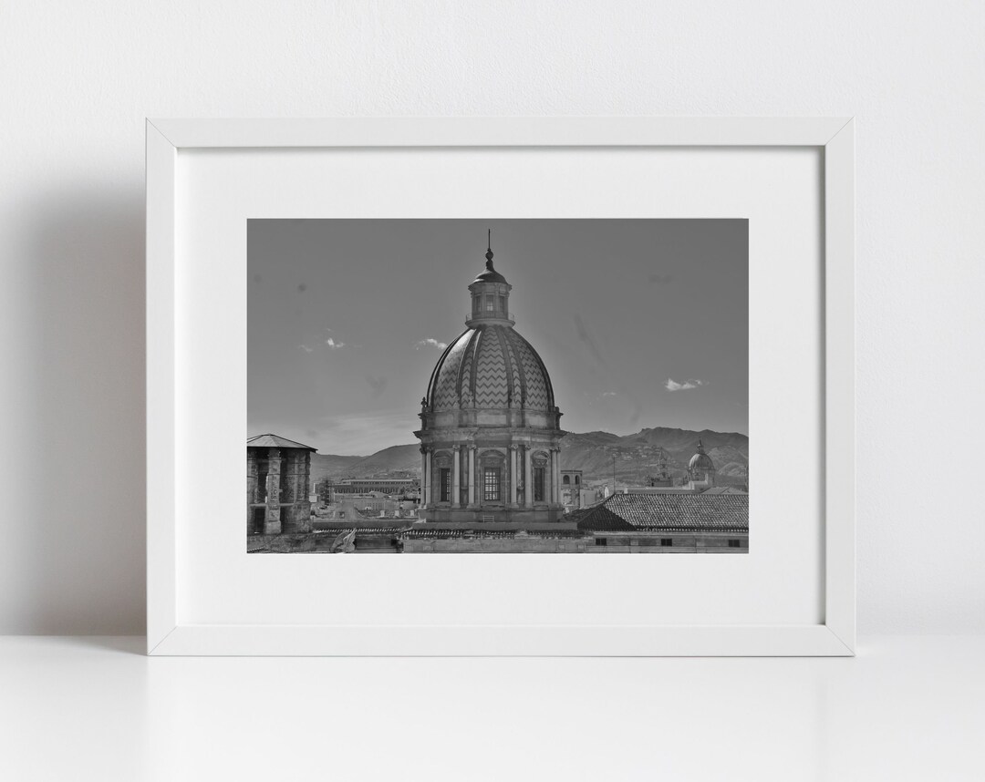 Palermo Church of the Gesù Black and White Photography Wall Art - Etsy