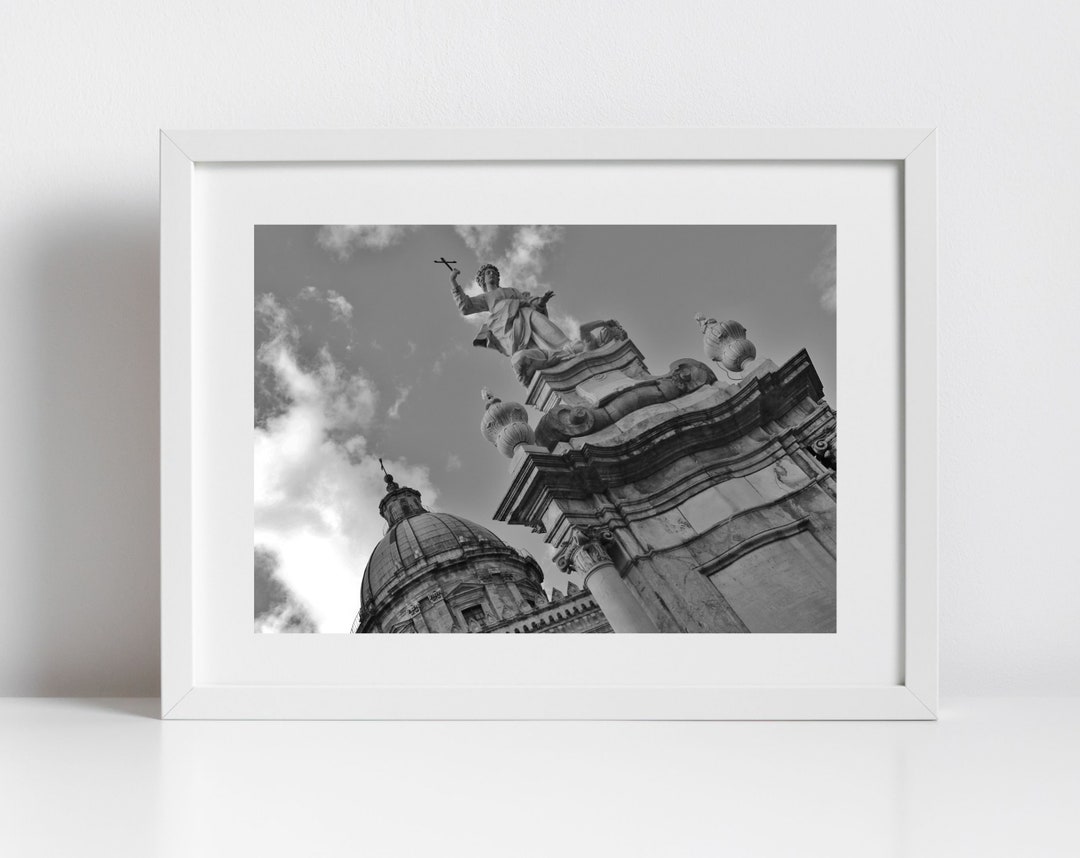 Palermo Cathedral Black and White Photography Print Saint Rosalia Wall ...