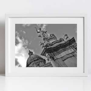 Palermo Cathedral Black And White Photography Print Saint Rosalia Wall Art