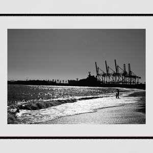 Malaga Spain Beach Photography Black And White Minimalist Wall Art