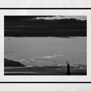 Freiheitsstatue Druck schwarz und weiß New York Fotografie