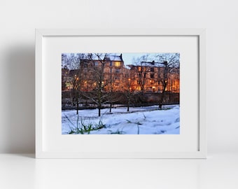 Glasgow Tenements West End Print Wall Art