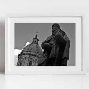 Saint Ignatius Palermo Cathedral Black And White Photography Print