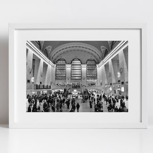 New York Grand Central Station Black And White Photography Print