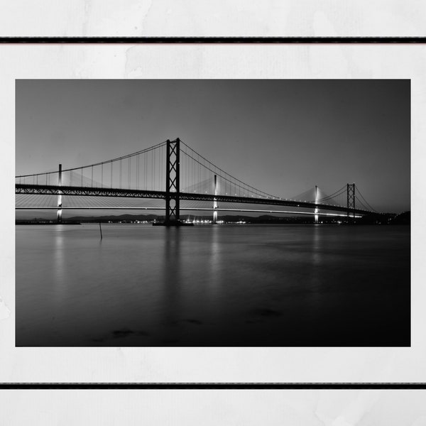 Forth Road Bridge Photography Print South Queensferry Black And White Poster
