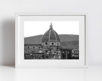 Fotografía artística del Duomo de Florencia, Italia (Blanco y Negro)