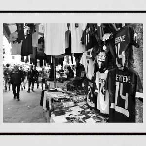 Naples Italy Nolano Market Napoli F.C Black And White Photography Print