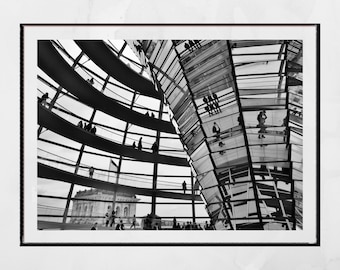 Fotografia impressa da cúpula do Reichstag em Berlim