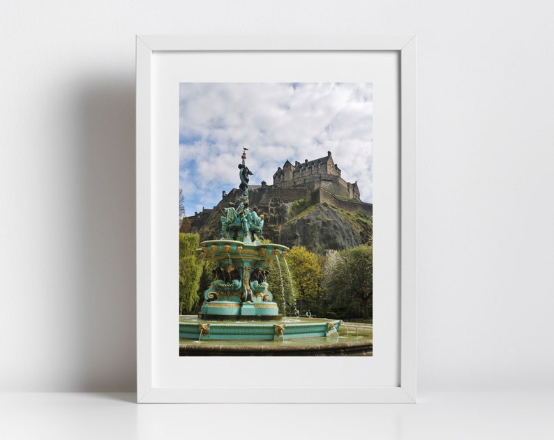 Edinburgh Castle Ross Fountain Photography Print image 1