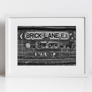 Brick Lane Poster London Black And White Photography Print
