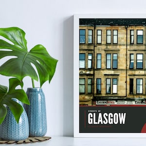 Glasgow Tenement Fine Art Photography Poster, Architecture Wall Decor, Large Glasgow Wall Print