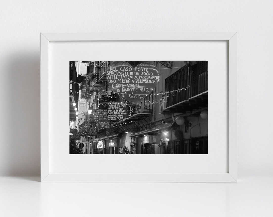 Palermo Black and White Photography Print Italy Wall Art - Etsy