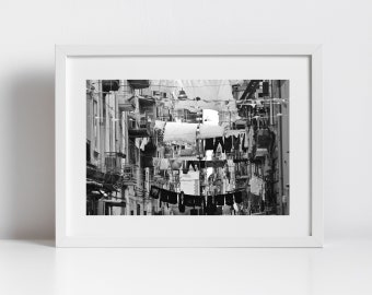 Naples Italy Print Black And White Street Photography