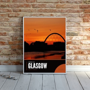 Glasgow Sunset Picture, Glasgow Photography Print, River Clyde, Glasgow Photography Print, Glasgow Art Gift