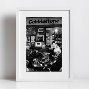 The Cobblestone Dublin Photographie noir et blanc Musique traditionnelle irlandaise Poster