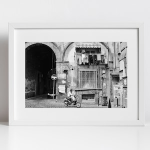 Naples Italy Wall Art Print Street Black And White Photography Napoli Poster