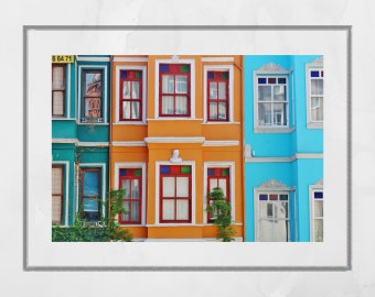 Impresión de fotografía colorida de Balat Estambul Póster