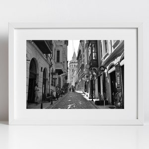 Istanbul Wall Art Galata Tower Black And White Photography Print