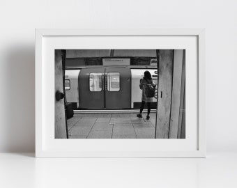 London Underground Black And White Photography Print