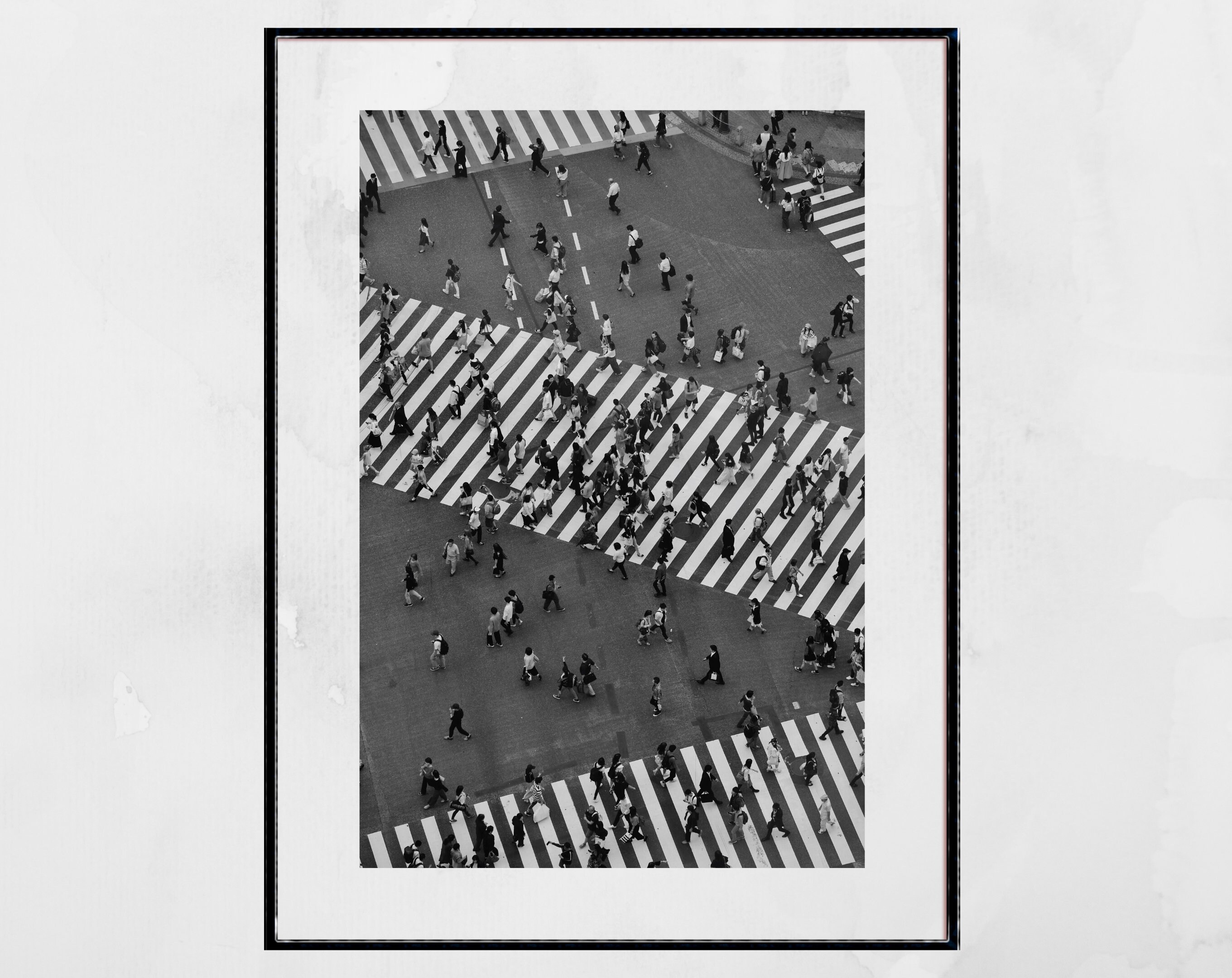 Shibuya Crossing Tokyo Black and White Photography Print