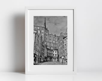 Victoria Street Edinburgh Black And White Photography Print