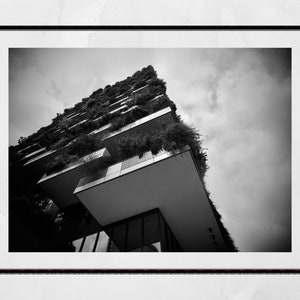 Milan Vertical Forest Bosco Verticale Architecture Black And White Photography Print