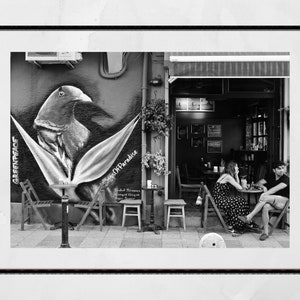 Istanbul Kadiköy Straße schwarz weiß Fotografie Druck Wandkunst