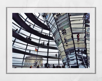 Impressão fotográfica de Berlim, pôster da cúpula do Reichstag