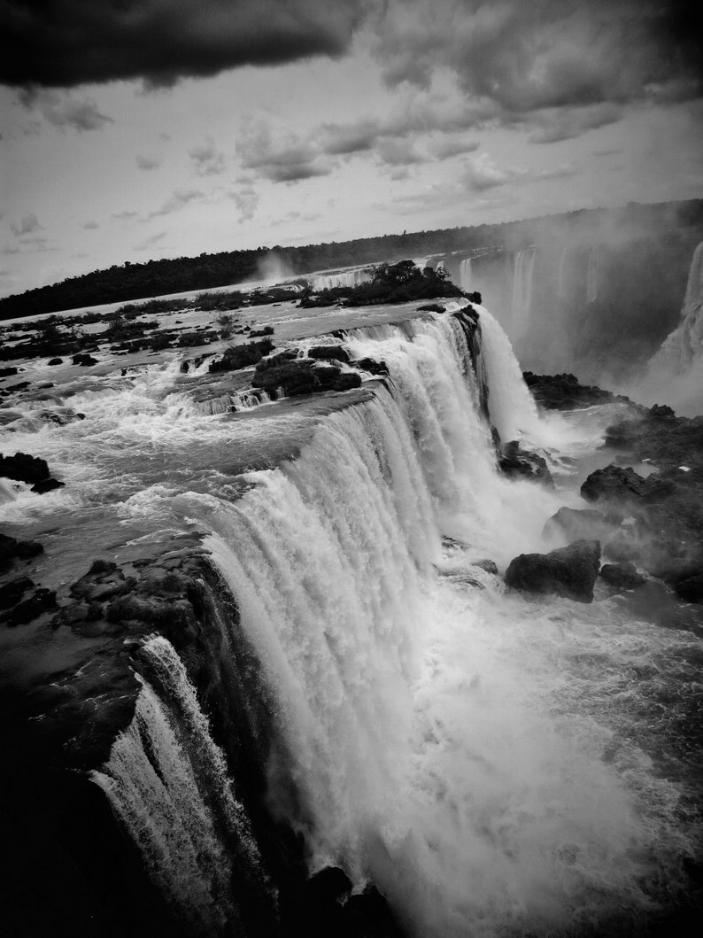Iguazu Falls Black And White Photography Print image 6
