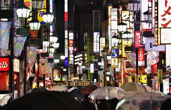 Tokyo In The Rain Picture Shinjuku City Photography Tokyo Etsy Hong Kong