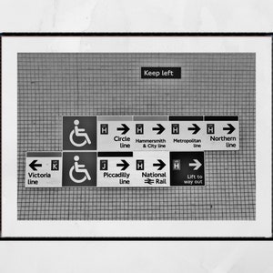 London Underground Black And White Poster