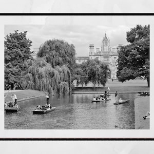 Cambridge University St John&#39;s College Black And White Photography Print