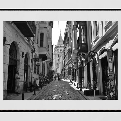 Istanbul Wall Art Galata Tower Black and White Photography Etsy UK