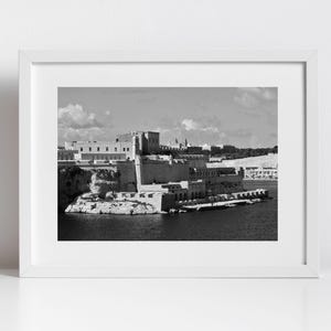 Stampa artistica di fotografia in bianco e nero di Fort St Angelo Malta