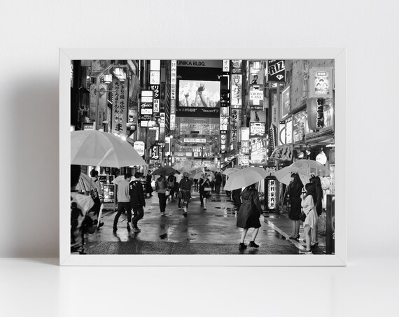 Shinjuku Tokyo Japan Black and White Photography Print - Etsy