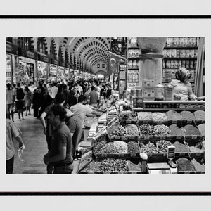 Turkey Istanbul Spice Bazaar Black And White Photography Print image 2