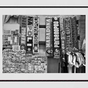 Naples Italy Napoli Soccer Black And White Photography Poster