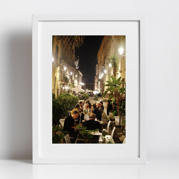 Catania Sicilia Fotografía Impresión Decoración de Restaurante Italiano