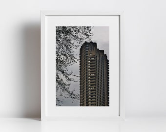 Impresión de fotografía brutalista del cartel de Barbican