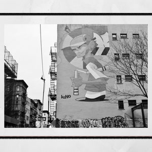 Lower East Side New York Street Art Black And White Photography Print
