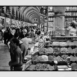 Turkey Istanbul Spice Bazaar Black And White Photography Print image 4